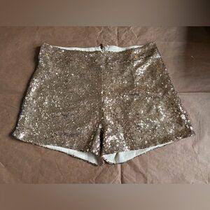Windsor Gold Sequin High-Waist Shorts
